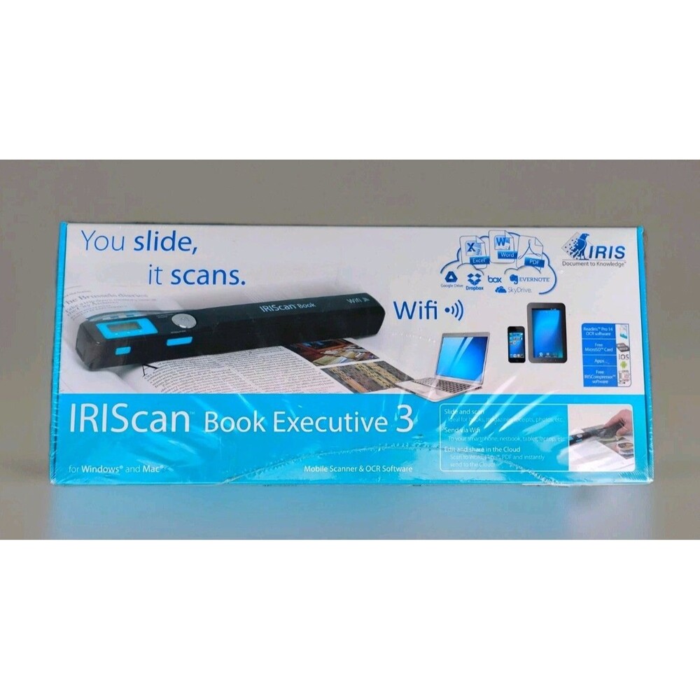 (SEALED) IRIScan Book Executive 3 Mobile Scanner & OCR Software (Mac or Windows)